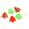 6 x Modern Bright Christmas Trees Embellishments Craft