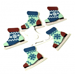 6 x Christmas Bootie Skates Embellishments Craft