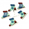 6 x Christmas Winter Bootie Ice Skates Embellishments Craft Scrapbooking