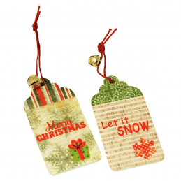 2 x Christmas Tag Let It Snow Embellishments Craft