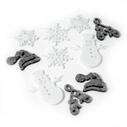 12 x Christmas Snowman Grey/White Embellishments Craft