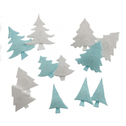 12 x Christmas 3D Mini Glitter Trees Embellishments Craft