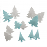 12 x Christmas 3D Mini Glitter Winter Trees Embellishments Craft Scrapbooking
