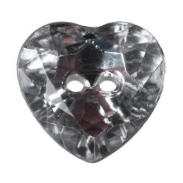 Pack of 5 Hemline Crystal Hearts 2 Hole Sew Through Buttons 12mm