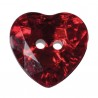 Pack of 4 Hemline Crystal Hearts 2 Hole Sew Through Buttons 16mm