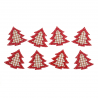 8 x Christmas Red Check Trees Craft Embellishments Scrapbooking