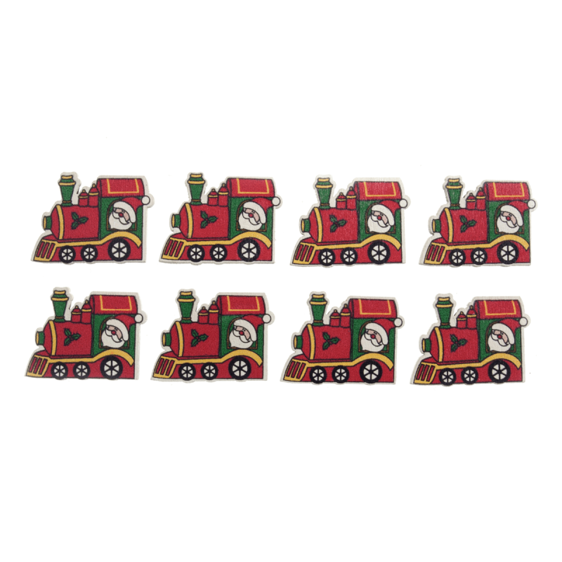 8 x Christmas Santa's Train Embellishments Scrap booking