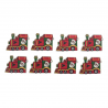 8 x Festive Wooden Santa's Christmas Gift Train Embellishments Scrapbooking