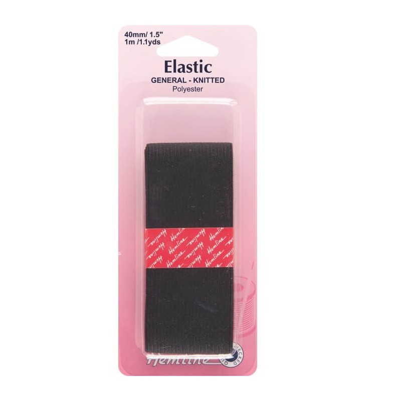 Black General Purpose Knitted Elastic 12mm, 20mm, 25mm, 32mm, 40mm