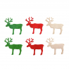 12 x Christmas Festive Bright Wooden Reindeer Embellishments Scrapbooking