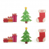 6 x Christmas Wooden Gifts Presents Stockings Embellishments Scrapbooking