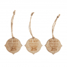 6 x Wooden Gift Tags Do Not Open Until December 25th Embellishments Scrapbooking