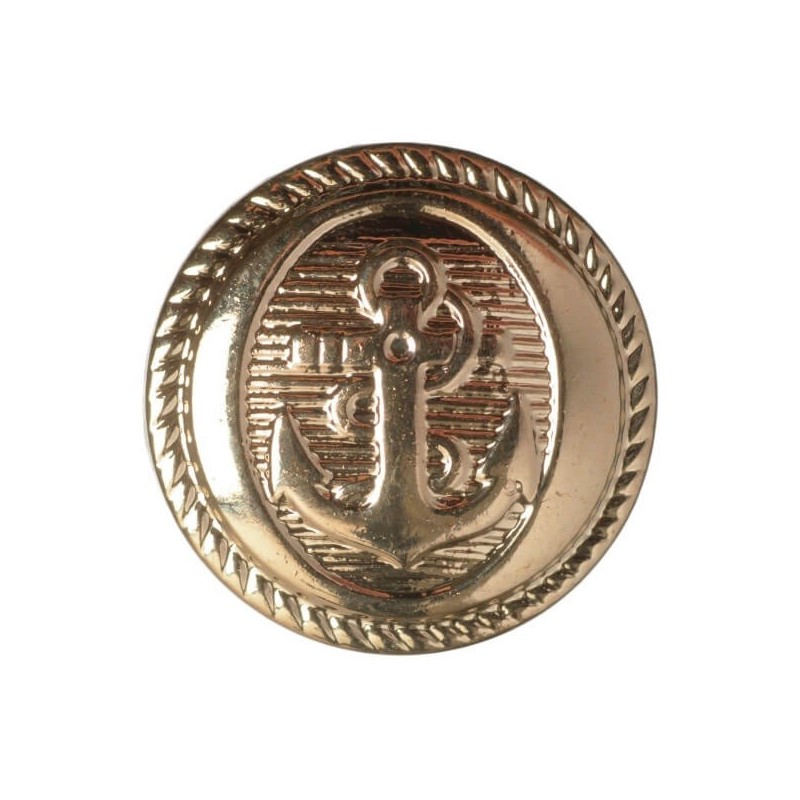 Pack of 5 Hemline Metal Nautical Anchor Design Shank Back Buttons 17.5mm