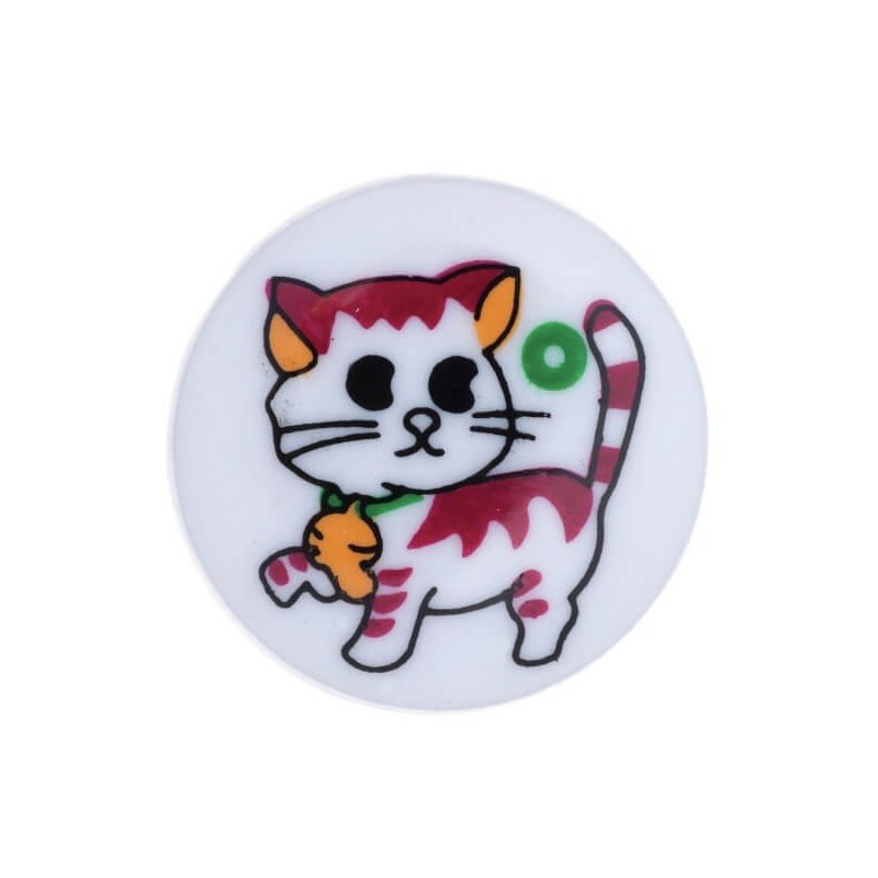 Pack of 5 Hemline Colourful Cartoon Cat Shank Back Buttons 12.5mm