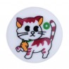 Pack of 4 Hemline Colourful Cartoon Cat Shank Back Buttons 15mm
