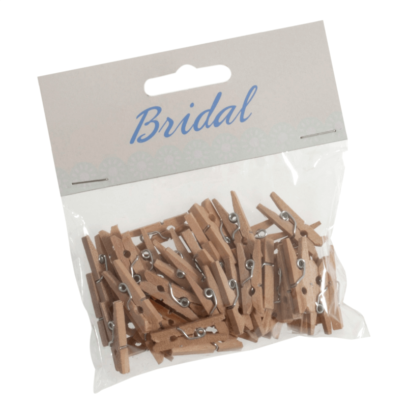 45 x Bridal Natural Wood 25mm Craft Pegs Embellishments Wedding