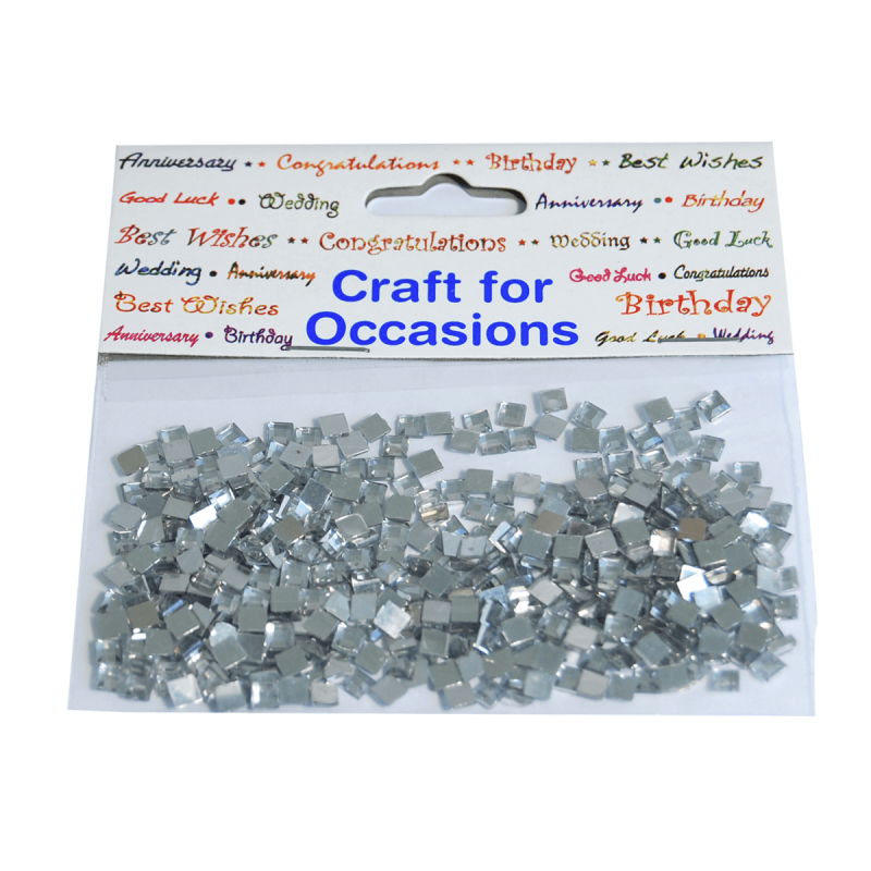 400 x Gems Square: Silver Craft Embellishments Cardmaking