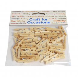 45 x Natural Wood 25mm Craft Pegs Embellishments