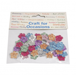 49 x Jewel Flowers Embellishment Craft Cardmaking