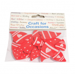 18 x Hearts Red Padded Embellishment Craft Cardmaking