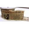 50mm Bertie's Bows Newspaper Style Printed Burlap Hessian Craft Ribbon