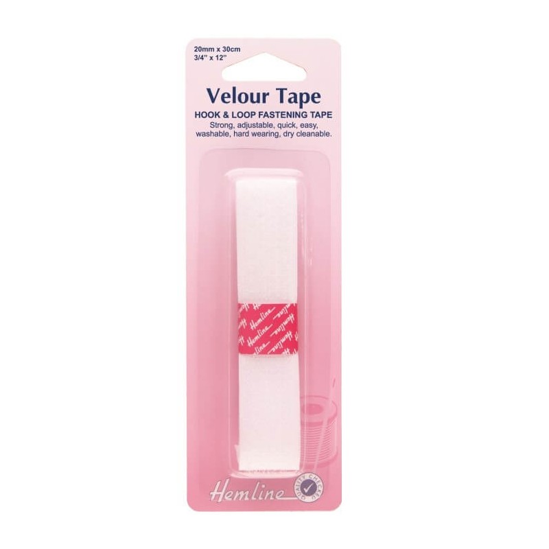 Hemline White Sew On Hook & Loop Velcro Tape 