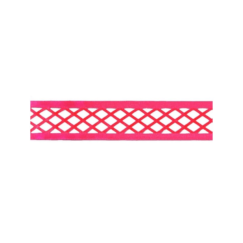 35mm x 2m, 5m, 10m Neon Trellis Fluorescent Berisfords Essential Ribbon Craft