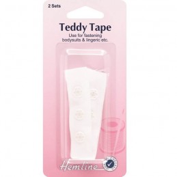 Hemline Teddy Tape / Snap Tape 2 Sets 19mm In Black Or White
