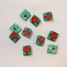 10 x 18mm Christmas Present Green Red Plastic Shank Back Festive Craft Buttons