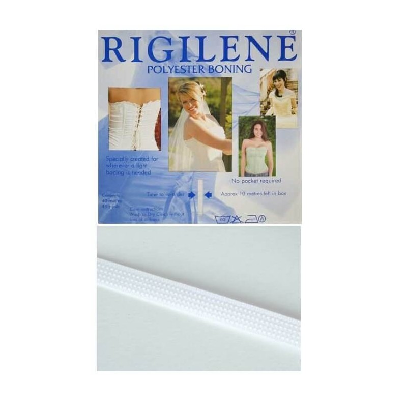 Rigilene Polyester Boning 8mm x 5m In Clear Or White
