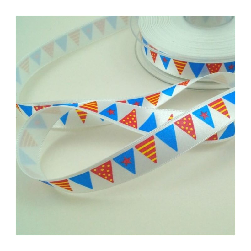 Bunting Print Ribbon 15mm Or 25mm