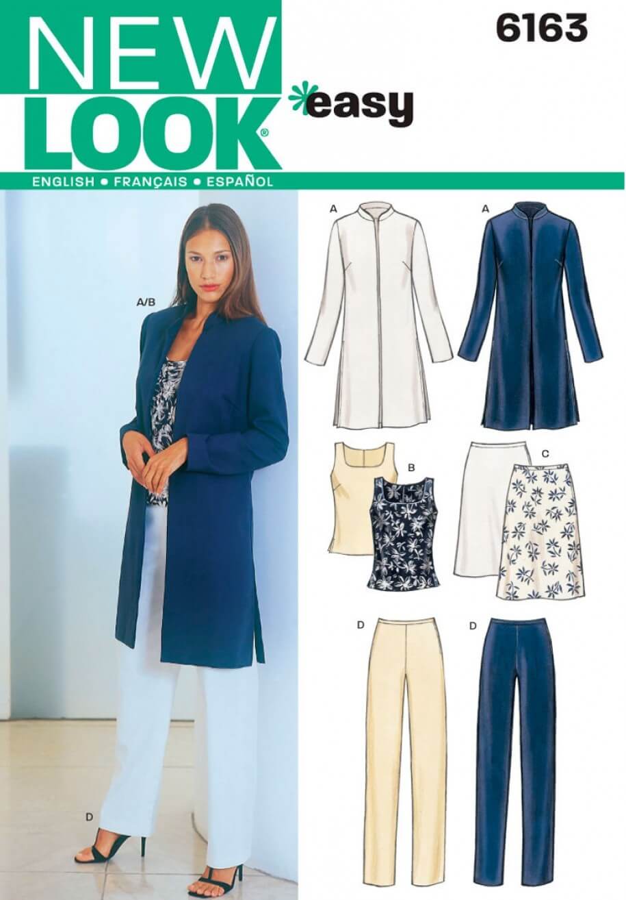 New Look Misses' Jacket, Top, Trousers and Skirt Sewing Pattern 6163