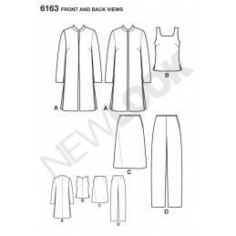 New Look Misses' Jacket, Top, Trousers and Skirt Sewing Pattern 6163