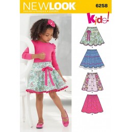New Look Child's and Girls' Circle Skirts Sewing Pattern 6258