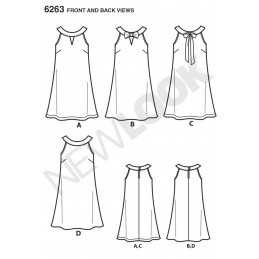 New Look A- Line Dress Sewing Pattern 6263