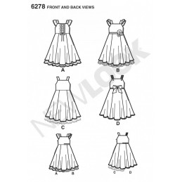 New Look Child's Dress with Trim Variations Sewing Pattern 6278