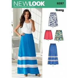 New Look Misses' Pull on Skirt in Four Lengths Sewing Pattern 6287