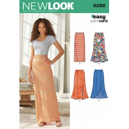 New Look Misses' Pull on Knit Skirts Sewing Pattern 6288