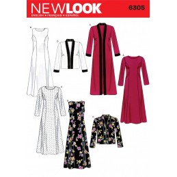 New Look Misses' Dress and Long or Short Jacket Sewing Pattern 6305