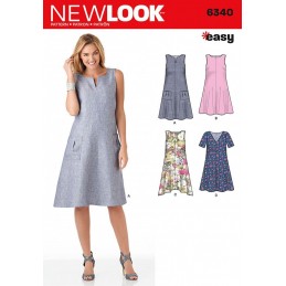 New Look Misses' Easy Dresses Dress Sewing Pattern 6340