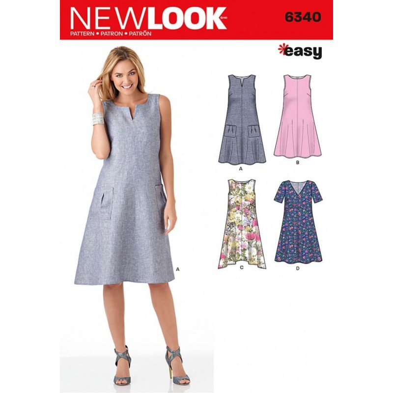New Look Misses' Easy Dresses Dress Sewing Pattern 6340