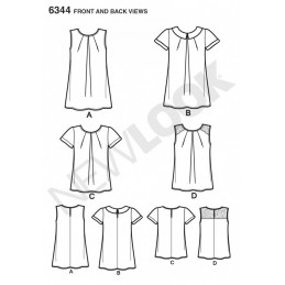 New Look Misses' Tops in Two Lengths Sewing Pattern 6344