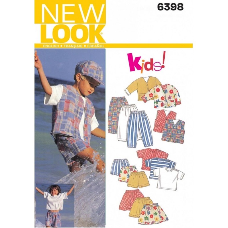 New Look Unisex Child's Top, Jacket, Trousers & Skirt Sewing Pattern 6398