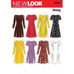 New Look Misses' Dresses Long & Short Sleeve Sewing Pattern 6567