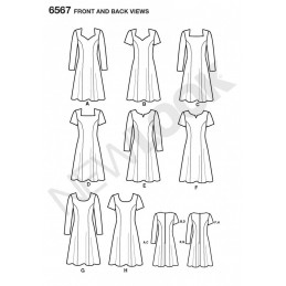 New Look Misses' Dresses Long & Short Sleeve Sewing Pattern 6567
