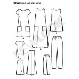New Look Misses' Dress, Top and Trousers Sewing Pattern 6602