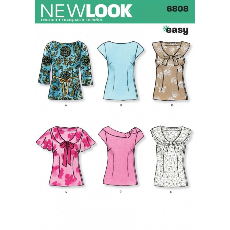 New Look Misses' Shirts Tops Sewing Pattern 6808