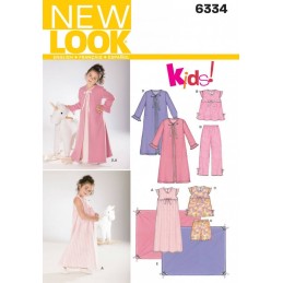New Look Childs Nightgown, Pyjamas, Sewing Pattern 6334
