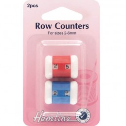 Hemline Knitting Row Counters Red And Blue