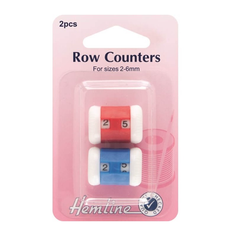 Hemline Knitting Row Counters Red And Blue